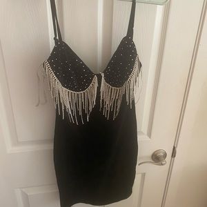 Black dress with rhinestones
